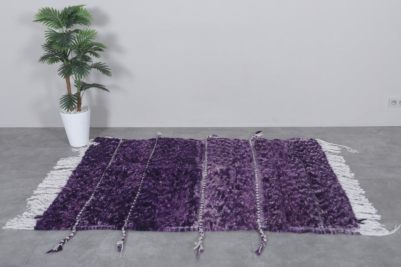 Handmade Rug 4.6 x 6.3 Ft - Purple Wool Rug