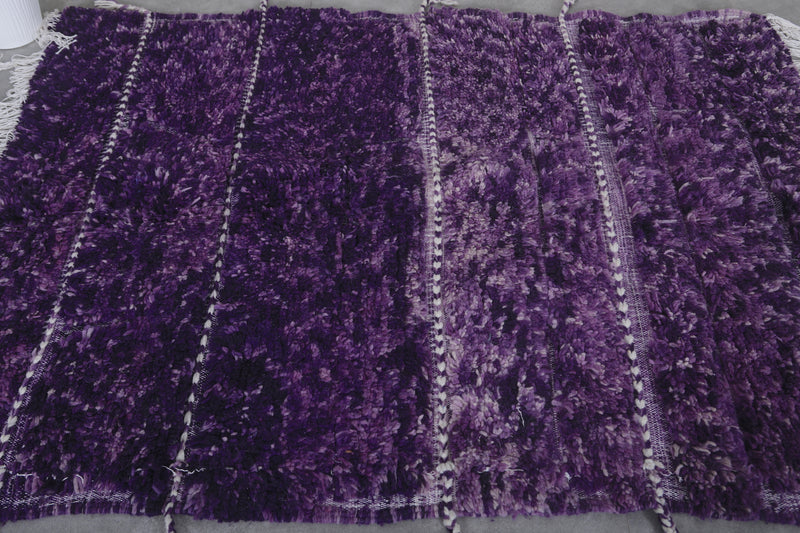 Handmade Rug 4.6 x 6.3 Ft - Purple Wool Rug