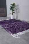 Handmade rug 4.6 x 6.3 Feet - purple wool rug