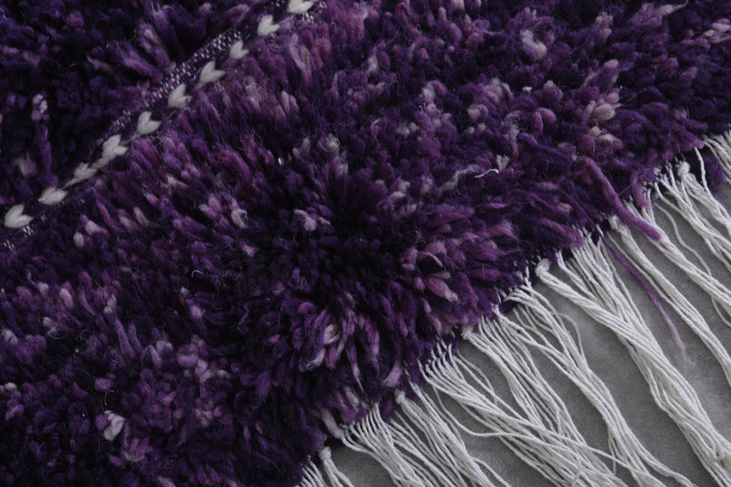 Handmade Rug 4.6 x 6.3 Ft - Purple Wool Rug