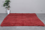 Plush Moroccan Vintage Rug in Bold Red - 7.4 x 11.1 Feet