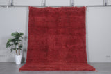 Plush Moroccan Vintage Rug in Bold Red - 7.4 x 11.1 Feet