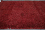 Plush Moroccan Vintage Rug in Bold Red - 7.4 x 11.1 Feet