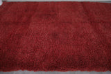 Plush Moroccan Vintage Rug in Bold Red - 7.4 x 11.1 Feet