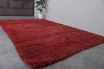 Plush Moroccan Vintage Rug in Bold Red - 7.4 x 11.1 Feet