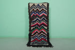 Azilal Boucherouite rug 2.5 x 6.4 Feet - handmade colorful rug