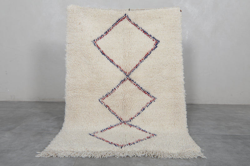 Handmade Berber Area Rug – 3 x 4.3 ft Multicolored Moroccan Carpet