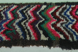 Azilal Boucherouite rug 2.5 x 6.4 Feet - handmade colorful rug