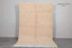 Checkered Moroccan Rug - 5.8 x 9.3 ft | Handwoven Beige and White