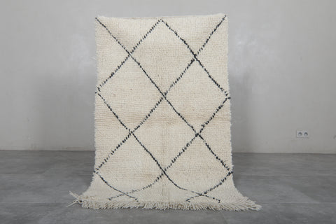 Handmade rug 3 x 4.8 Feet - beige beni ourain rug