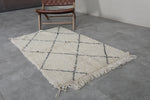 Handmade rug 3 x 4.8 Feet - beige beni ourain rug