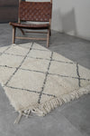 Handmade rug 3 x 4.8 Feet - beige beni ourain rug