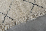 Handmade rug 3 x 4.8 Feet - beige beni ourain rug