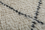 Handmade rug 3 x 4.8 Feet - beige beni ourain rug