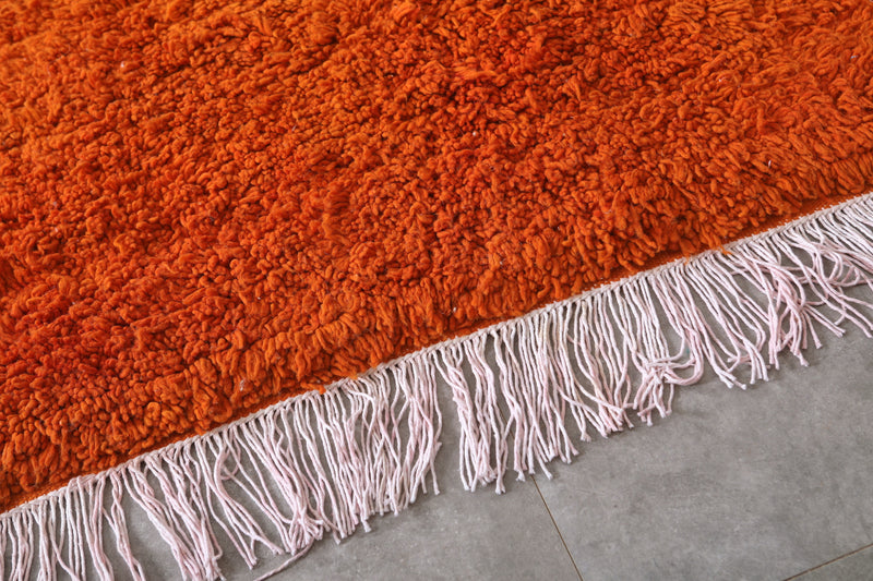 Orange Moroccan Rug - 6 x 9.9 ft | Handwoven Vibrant Accent