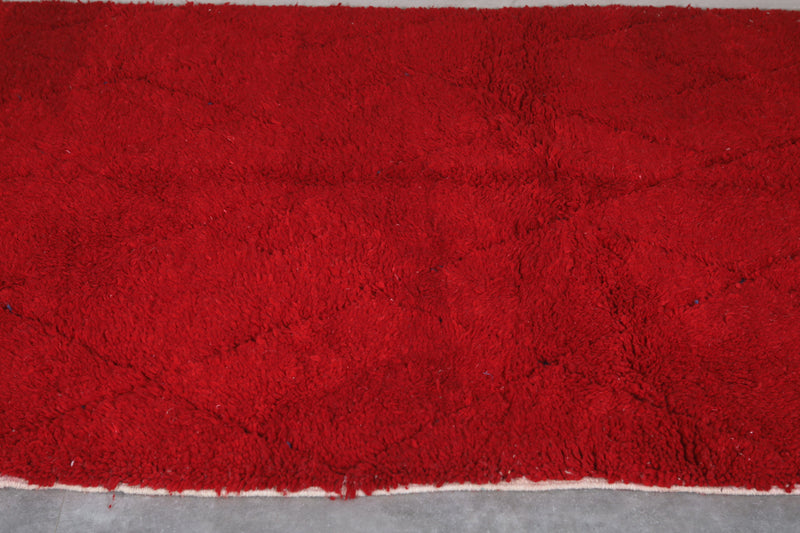 Red Moroccan Rug - 6.6 x 9.7 ft | Handwoven Bold Elegance