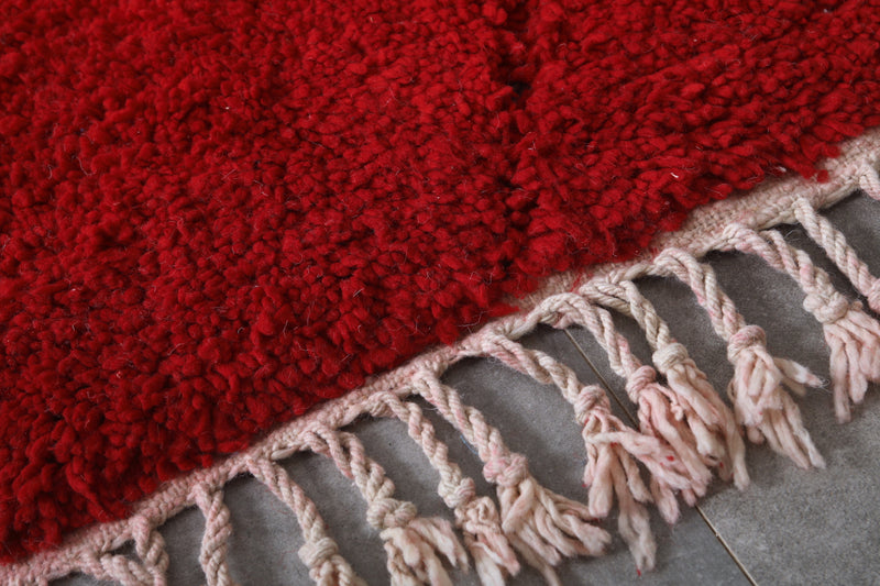 Red Moroccan Rug - 6.6 x 9.7 ft | Handwoven Bold Elegance