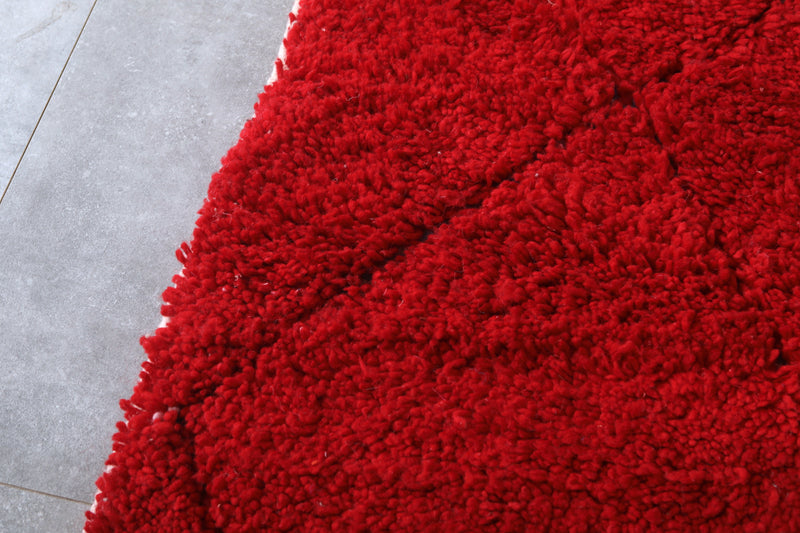 Red Moroccan Rug - 6.6 x 9.7 ft | Handwoven Bold Elegance