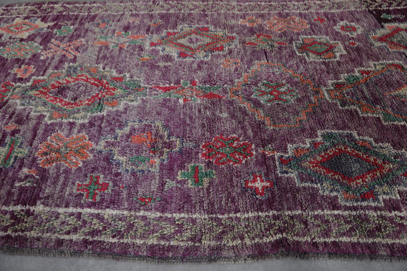 Boujaad Moroccan Rug 6.2 x 10.9 Feet – Handwoven Wool Vintage Carpet