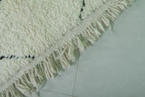 Elegant Moroccan Rug - 4.7 x 8.2 ft | White with Black Diamond Design