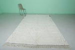 Beni Ourain Moroccan Wool Rug - 6.7 x 10.3 Feet | Diamond Pattern Ivory Rug