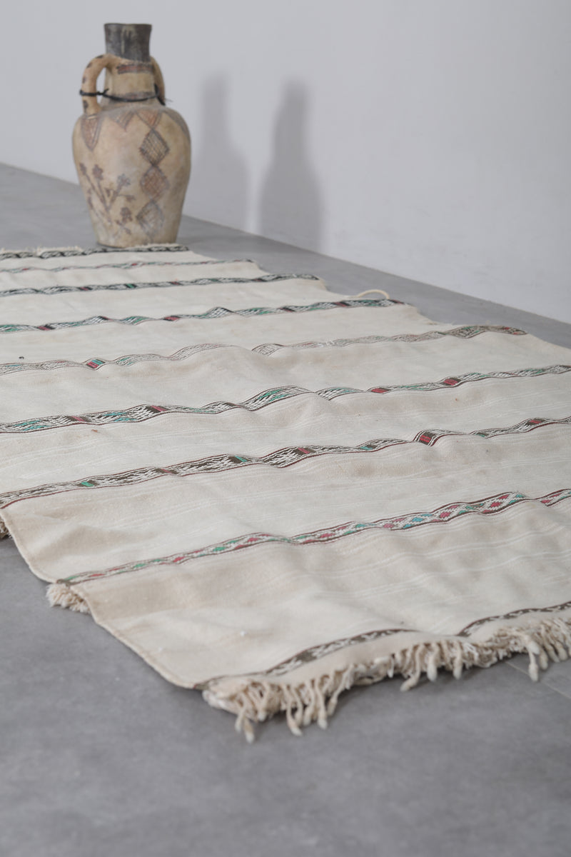 Berber Striped Rug Blanket - 3.5 FT X 5.9 FT Handwoven Beauty