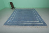 Blue Moroccan Rug - 8.2 x 9.8 ft | Handwoven Modern Design