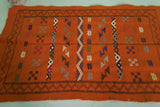 Handwoven Orange Moroccan Rug 3.2 x 5.1 ft | Geometric Berber Design