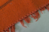 Handwoven Orange Moroccan Rug 3.2 x 5.1 ft | Geometric Berber Design