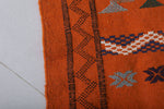 Handwoven Orange Moroccan Rug 3.2 x 5.1 ft | Geometric Berber Design