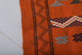 Handwoven Orange Moroccan Rug 3.2 x 5.1 ft | Geometric Berber Design