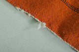 Handwoven Orange Moroccan Rug 3.2 x 5.1 ft | Geometric Berber Design