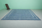 Blue Moroccan Rug - 8.2 x 9.8 ft | Handwoven Modern Design