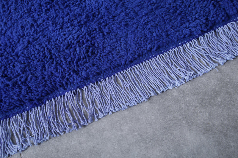 Traditional Moroccan Rug - 6.3 x 6.4 Feet | Bold Blue Design