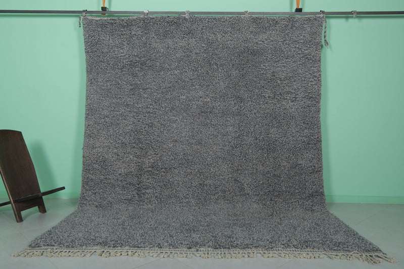 Grey Handmade Moroccan Rug – Plush Wool Carpet 8.3x10.2 FT