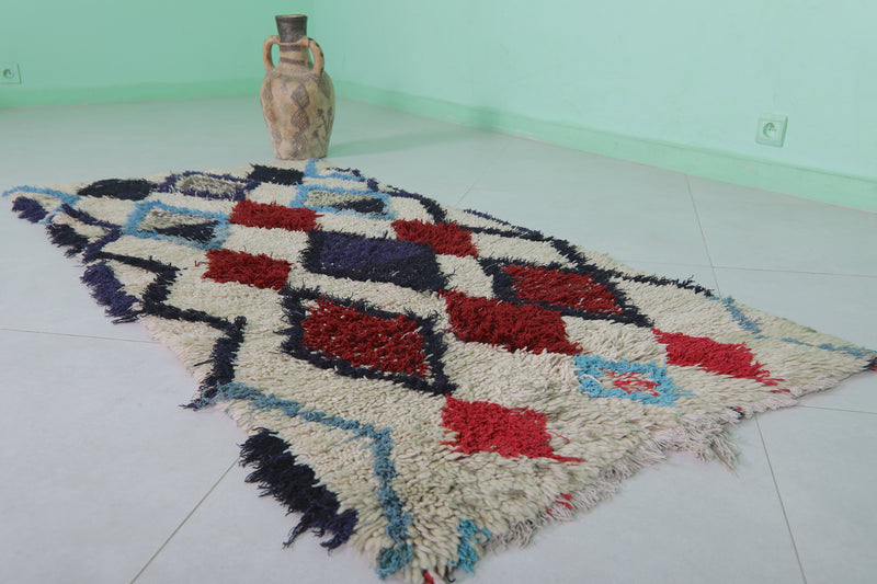 Handmade Moroccan Rug 2.8 X 6.1 Feet – Stunning Diamond Pattern