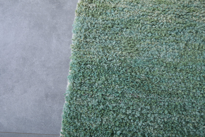 Green Moroccan Rug - 3.2 x 4.9 Feet | Handcrafted Wool Rug