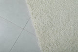 Moroccan Rug 6.7 x 10.1 ft - Handwoven Wool in Creamy Ivory