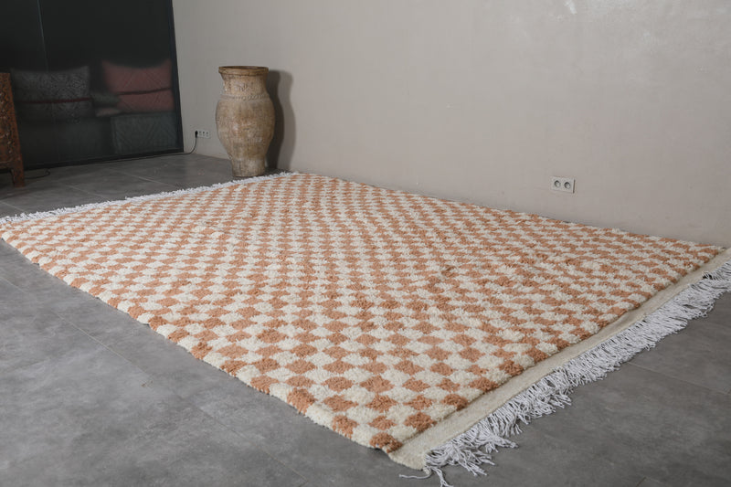 Beni Ourain Moroccan Rug - 8.5 x 11.8 ft | Handwoven Checkered Charm