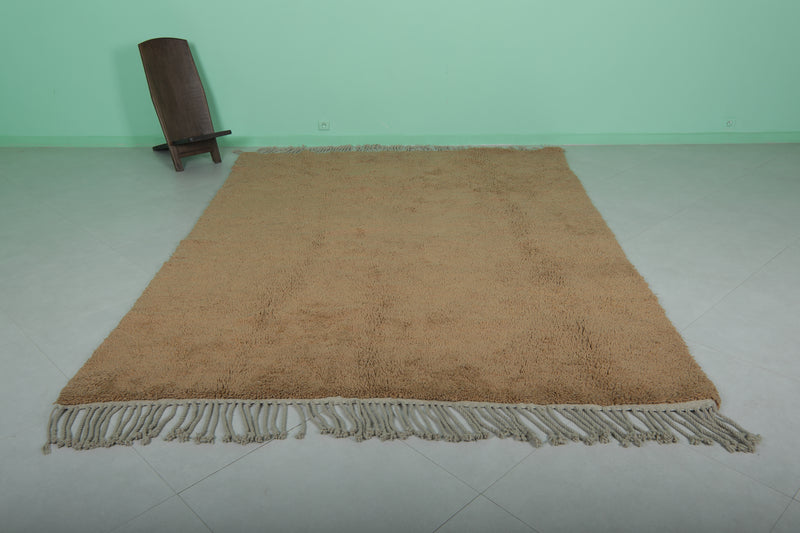 Beni Ourain Moroccan Rug - 7.2 x 9.9 Feet | Earth-Toned Wool Carpet