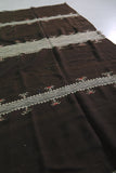 Brown Handwoven kilim 4.8 FT X 9.8 FT