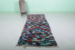 Runner Boucherouite Rug 3.3 x 8.6 Feet - Handwoven Moroccan Style