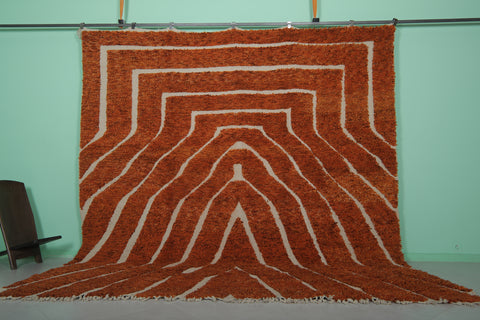 orange Moroccan rug 10.8 X 11.6 Feet