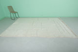 Handwoven Moroccan Rug -  6.9 FT x 10 FT | White with Subtle Block Pattern