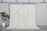 Handmade Moroccan rug - Beni ourain wool rug - Blue and White Custom Rug - custom moroccan rugs