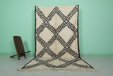 Geometric Moroccan Rug - 5.7 x 10.3 ft | Bold Black & White Pattern