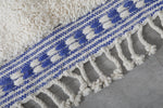 Handmade Moroccan rug - Beni ourain wool rug - Blue and White Custom Rug - custom moroccan rugs