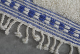 Handmade Moroccan rug - Beni ourain wool rug - Blue and White Custom Rug - custom moroccan rugs