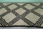 Geometric Moroccan Rug - 5.7 x 10.3 ft | Bold Black & White Pattern