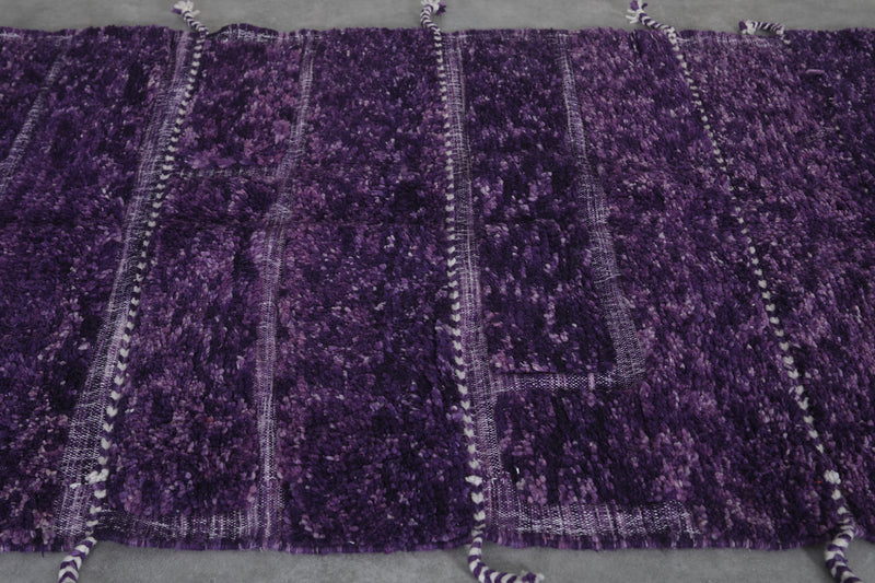 Handmade Beni Ourain Rug 4.5 FT X 7.3 FT - Purple Wool Rug